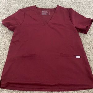 FIGS scrub top color Burgandy